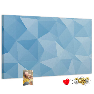 Tableau en liège Triangles géométriques bleus dans des nuances