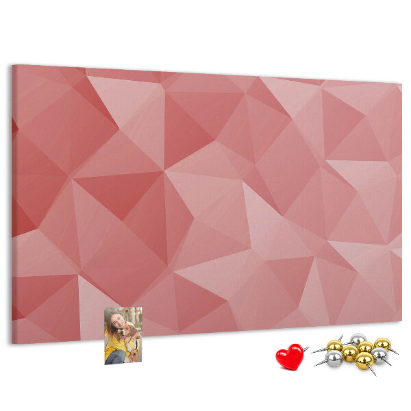 Tableau en liège Géométrie dans des tons de rose et de beige
