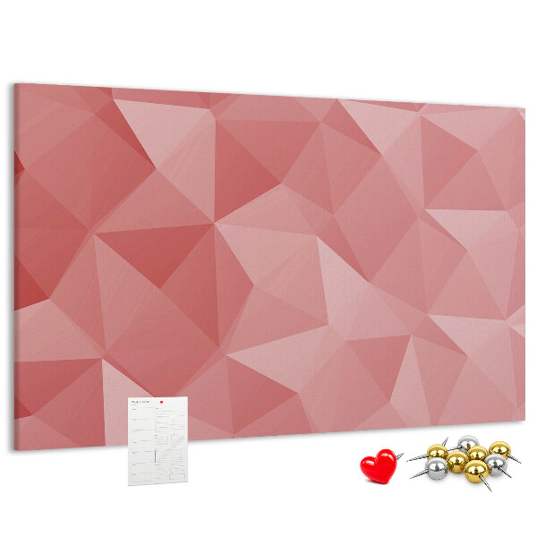 Tableau en liège Géométrie dans des tons de rose et de beige