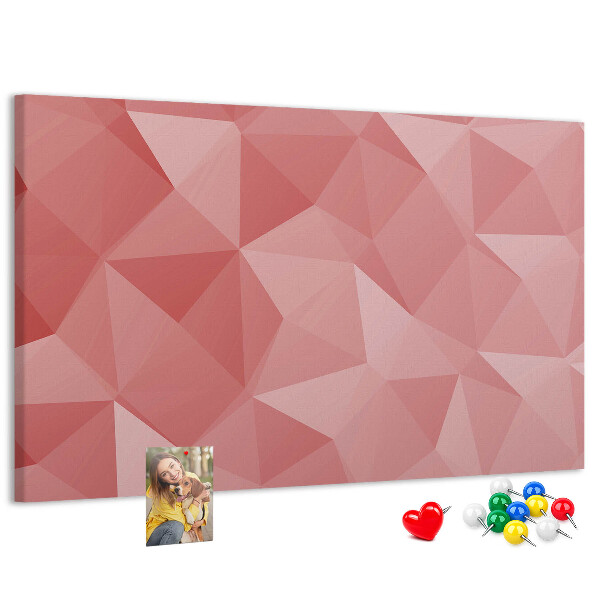 Tableau en liège Géométrie dans des tons de rose et de beige