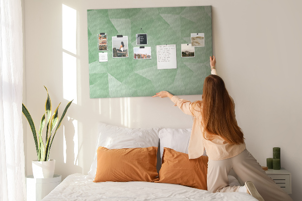 Tableau affichage liège Motif abstrait dans des tons de vert