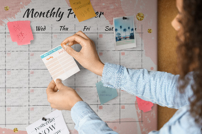 Tableau affichage liège Un forfait mensuel élégant aux couleurs pastel