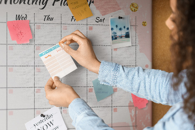 Tableau affichage liège Un forfait mensuel élégant aux couleurs pastel