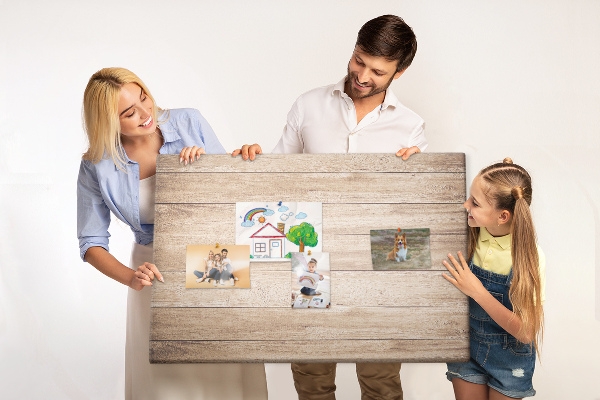 Tableau affichage liège Bois naturel aux teintes chaudes