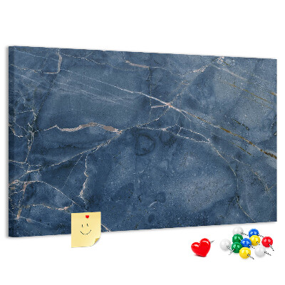 Tableau en liège Marbre bleu marine veiné de clair.
