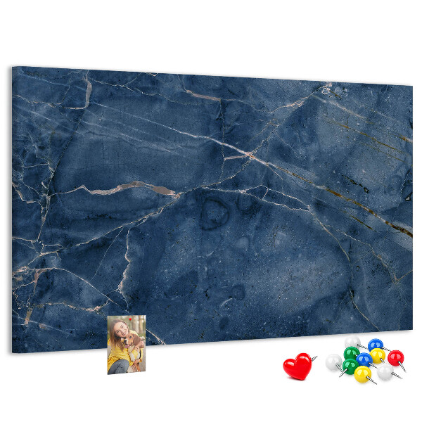 Tableau en liège Marbre bleu marine veiné de clair.