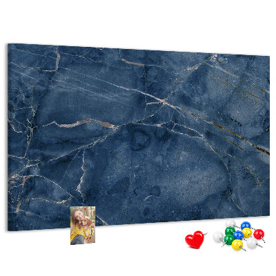 Tableau en liège Marbre bleu marine veiné de clair.