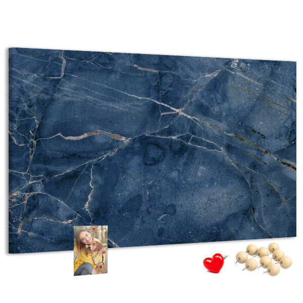 Tableau en liège Marbre bleu marine veiné de clair.