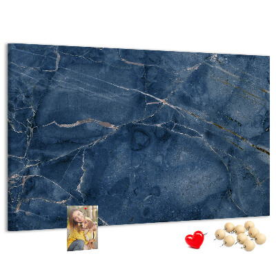 Tableau en liège Marbre bleu marine veiné de clair.