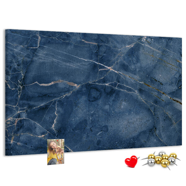 Tableau en liège Marbre bleu marine veiné de clair.