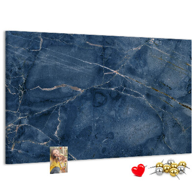 Tableau en liège Marbre bleu marine veiné de clair.