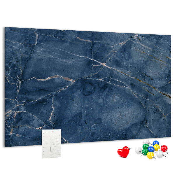 Tableau en liège Marbre bleu marine veiné de clair.