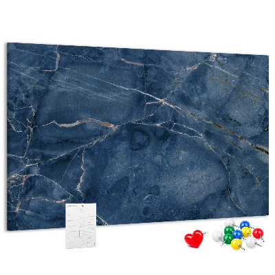 Tableau en liège Marbre bleu marine veiné de clair.