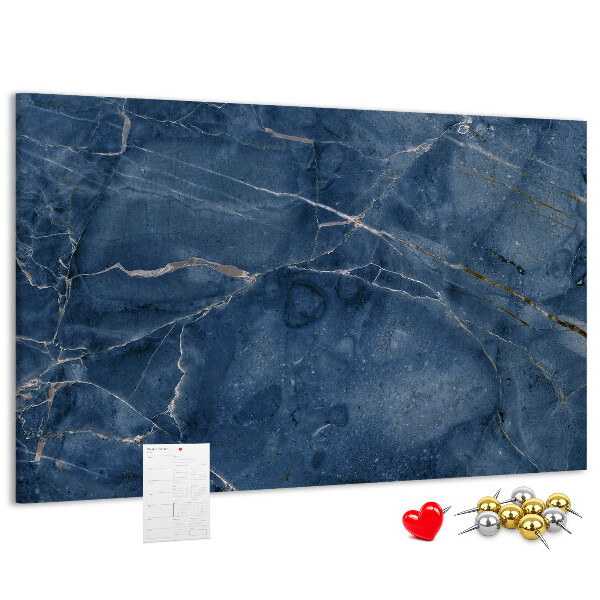 Tableau en liège Marbre bleu marine veiné de clair.