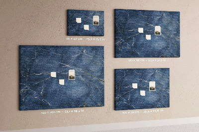Tableau en liège Marbre bleu marine veiné de clair.