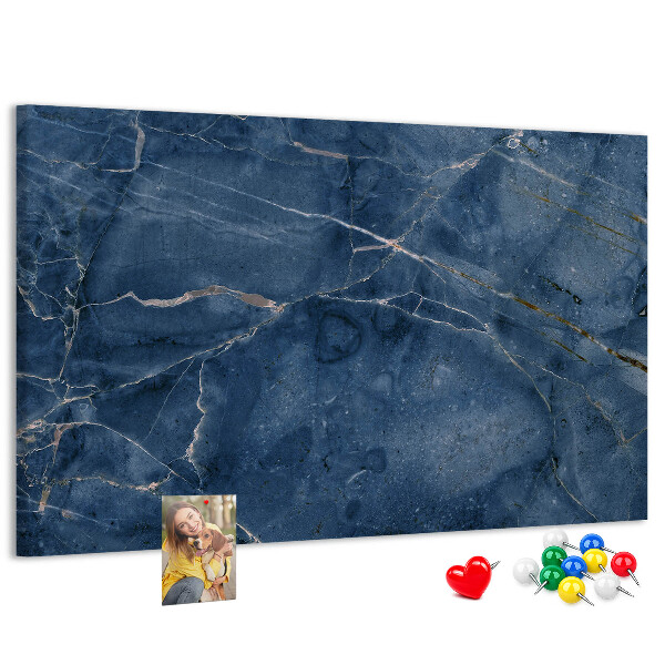 Tableau en liège Marbre bleu marine veiné de clair.
