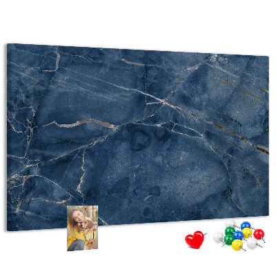 Tableau en liège Marbre bleu marine veiné de clair.