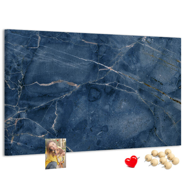 Tableau en liège Marbre bleu marine veiné de clair.