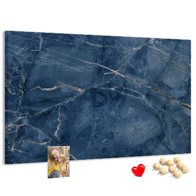 Tableau en liège Marbre bleu marine veiné de clair.