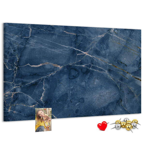 Tableau en liège Marbre bleu marine veiné de clair.
