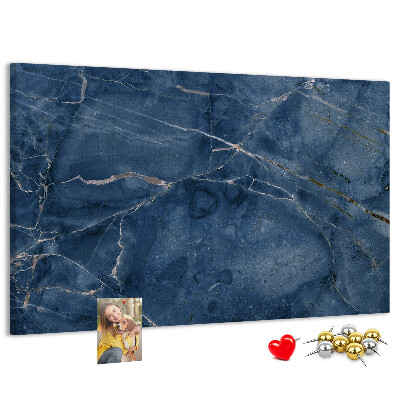 Tableau en liège Marbre bleu marine veiné de clair.