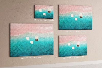 Tableau en liège Vagues océaniques sur fond rose