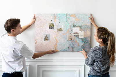 Tableau de liège Motif abstrait dans des tons de bleu