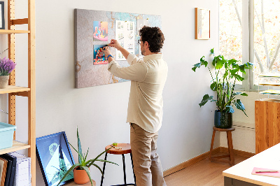 Tableau de liège Motif abstrait dans des tons de bleu