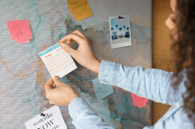 Tableau de liège Motif abstrait dans des tons de bleu