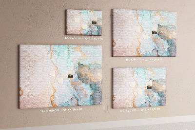 Tableau de liège Motif abstrait dans des tons de bleu