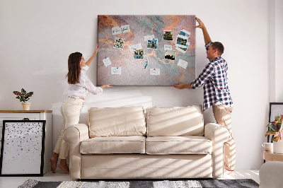 Tableau en liège Motif abstrait aux teintes pastel