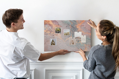 Tableau en liège Motif abstrait aux teintes pastel