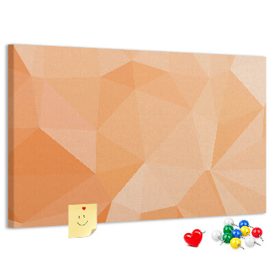 Tableau en liège Nuances géométriques d'orange dans des triangles