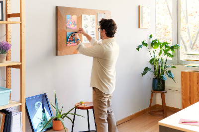 Tableau en liège Nuances géométriques d'orange dans des triangles