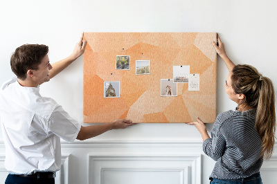 Tableau en liège Nuances géométriques d'orange dans des triangles