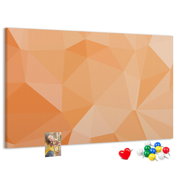 Tableau en liège Nuances géométriques d'orange dans des triangles