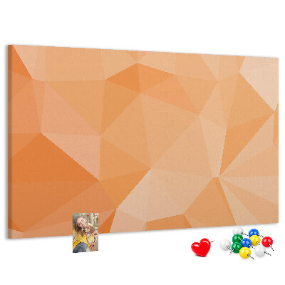 Tableau en liège Nuances géométriques d'orange dans des triangles