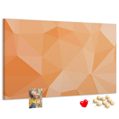 Tableau en liège Nuances géométriques d'orange dans des triangles