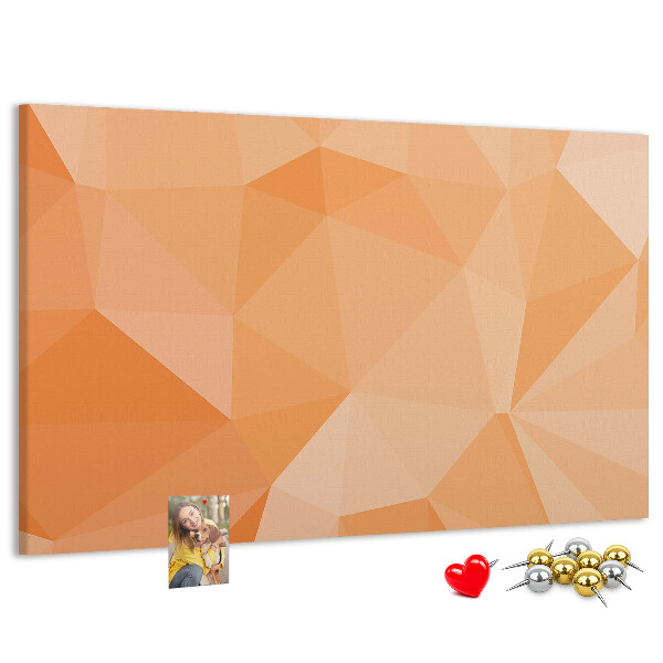 Tableau en liège Nuances géométriques d'orange dans des triangles