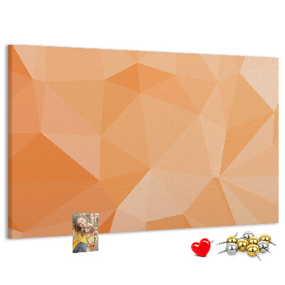 Tableau en liège Nuances géométriques d'orange dans des triangles