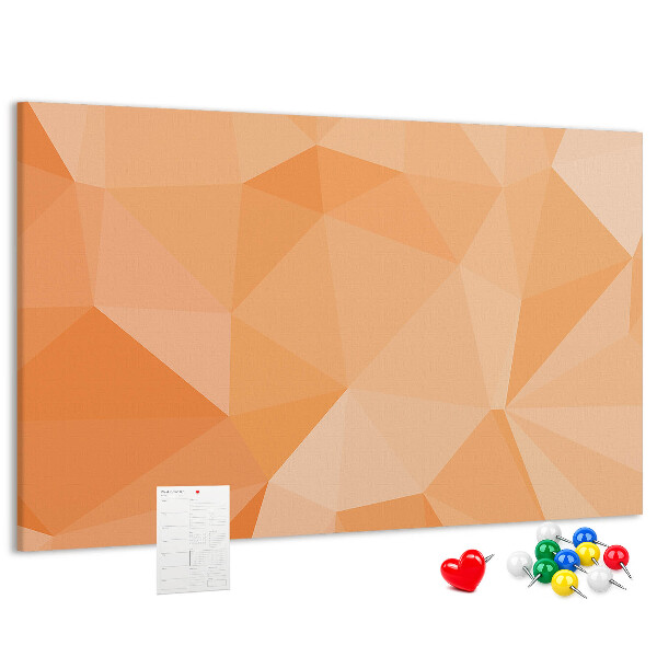 Tableau en liège Nuances géométriques d'orange dans des triangles