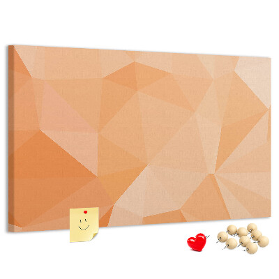Tableau en liège Nuances géométriques d'orange dans des triangles