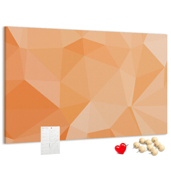 Tableau en liège Nuances géométriques d'orange dans des triangles