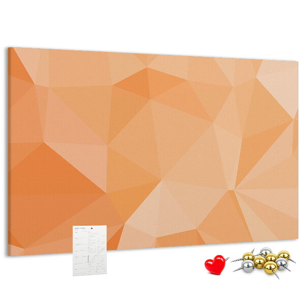 Tableau en liège Nuances géométriques d'orange dans des triangles
