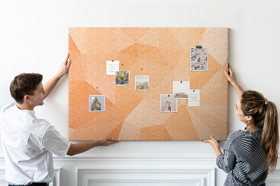 Tableau en liège Nuances géométriques d'orange dans des triangles