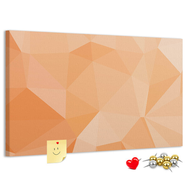 Tableau en liège Nuances géométriques d'orange dans des triangles