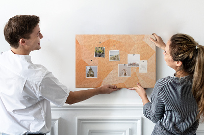 Tableau en liège Nuances géométriques d'orange dans des triangles