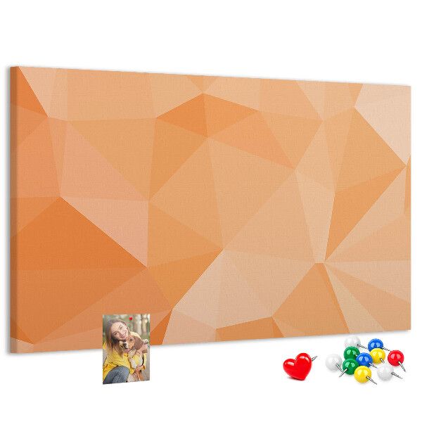 Tableau en liège Nuances géométriques d'orange dans des triangles