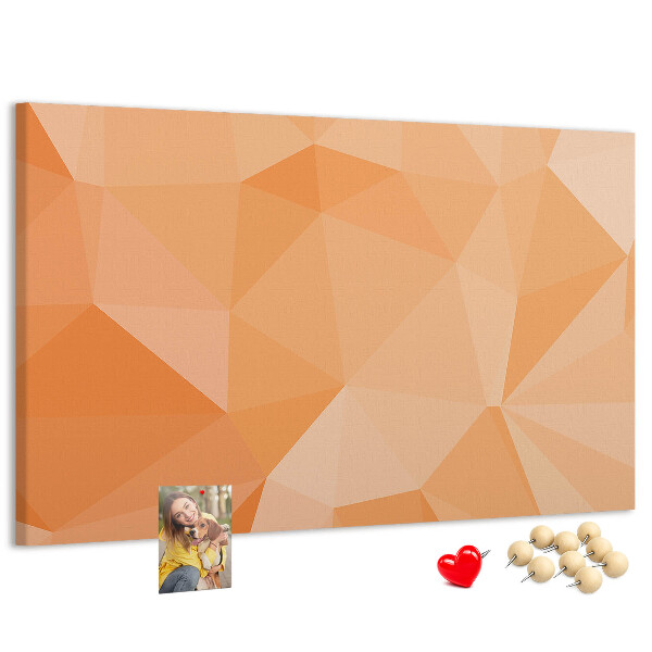 Tableau en liège Nuances géométriques d'orange dans des triangles