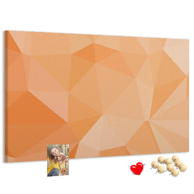 Tableau en liège Nuances géométriques d'orange dans des triangles